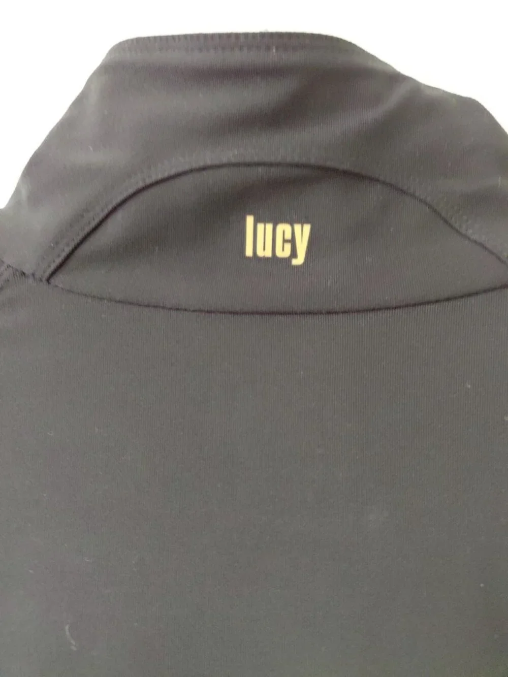 Lucy Tech Full Zip Athletic Track Jacket Vertical Zipper Pockets Large Black